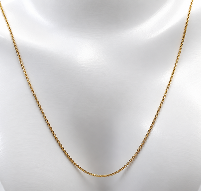 Genuine 18ct 18k 750 Yellow Gold Fine Cable Chain 50cm Necklace Chain