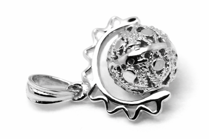 Genuine 9k 9ct Solid Yellow, Rose Or White Gold Filigree 10mm Ball Spinner Pendant