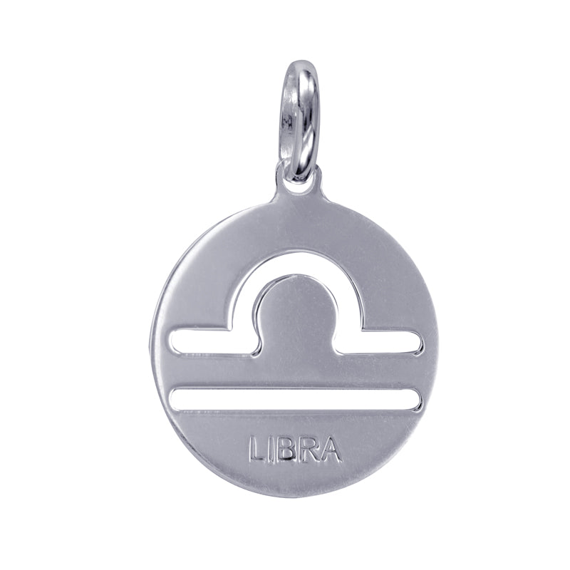 Genuine Sterling Silver 15mm Plain Disc Cut-out Zodiac Charm / Pendant - All star signs available