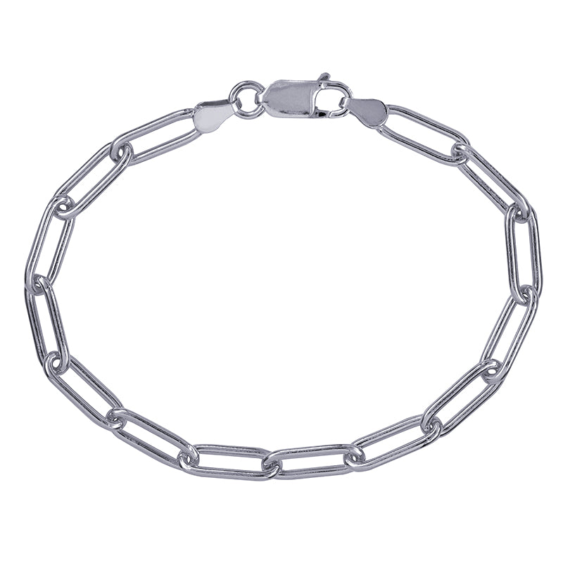 Genuine 925 Sterling Silver or Sterling Silver (yellow gold plated) Paperclip 21cm Bracelet