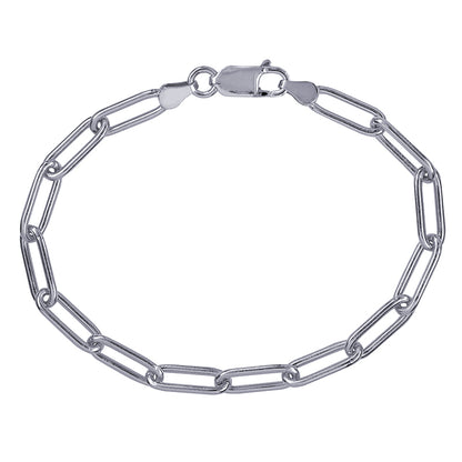 Genuine 925 Sterling Silver or Sterling Silver (yellow gold plated) Paperclip 21cm Bracelet