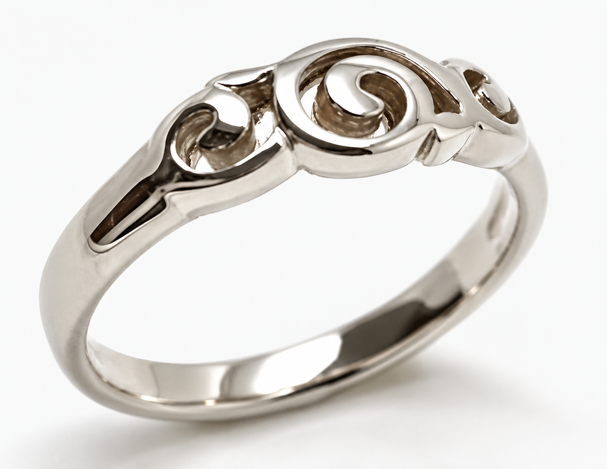 Kaedesigns 9ct 9kt 375 Yellow, Rose or White Gold 375 Fancy Swirl Ring - Choose your ring size H to P