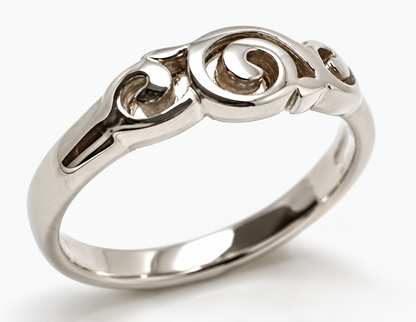 Kaedesigns 9ct 9kt 375 Yellow, Rose or White Gold 375 Fancy Swirl Ring - Choose your ring size H to P