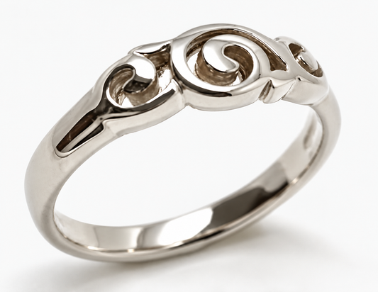 Solid Sterling Silver 925 Fancy Swirl Ring - Choose your ring size H to P