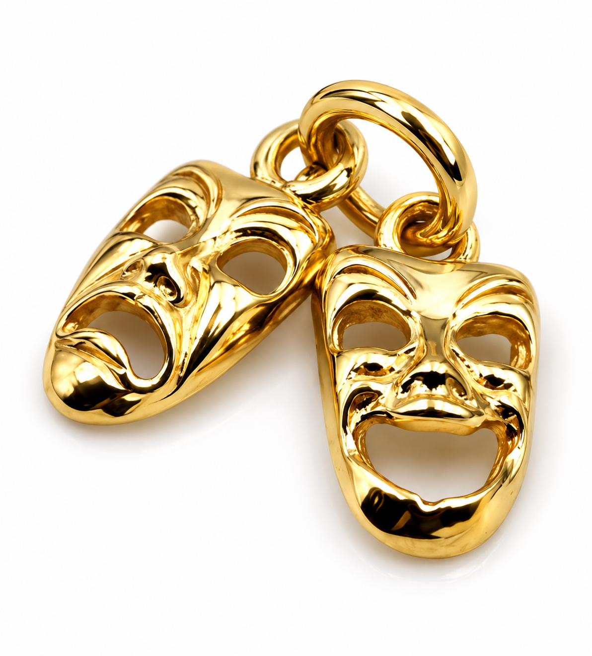 9ct Yellow Gold Comedy & Tragedy Theatre Masks Pendant Charm