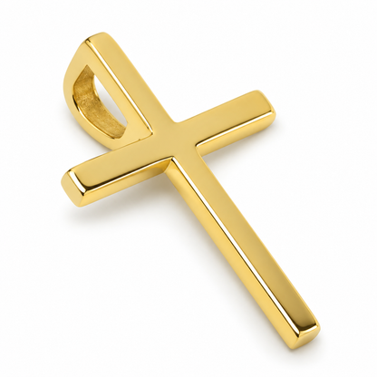Solid 14ct Gold Delicate Plain Cross Pendant – Yellow, Rose or White Gold