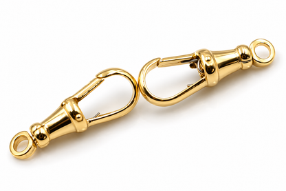 Genuine New 1 pair 9k 9ct 2 X Yellow Gold Albert Swivel Clasp 23mm