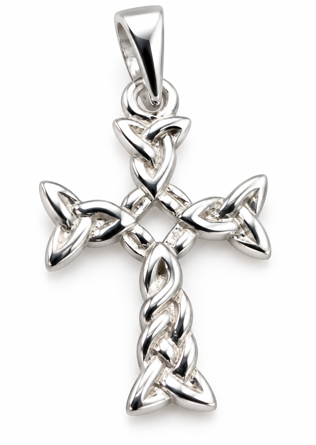 9ct Solid Gold Celtic Knot Braid Cross Pendant – Yellow, Rose or White Gold