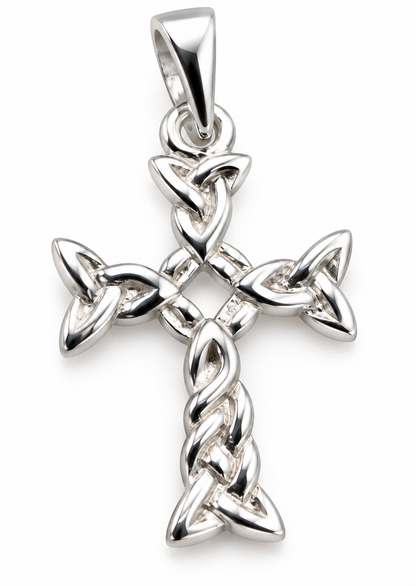 9ct Solid Gold Celtic Knot Braid Cross Pendant – Yellow, Rose or White Gold