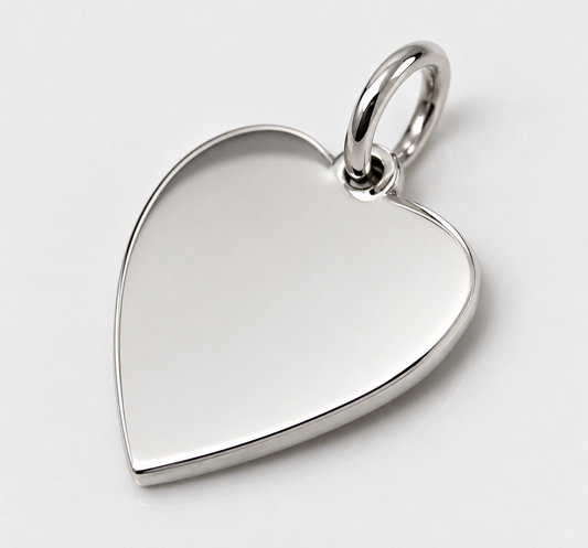 Sterling Silver 925 Small Heart Shield Pendant Or Charm