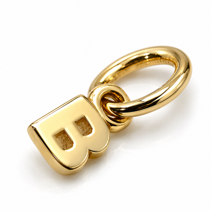 Genuine 9ct 9kt Tiny Very Small Yellow, Rose or White Gold Initial Pendant Charm B