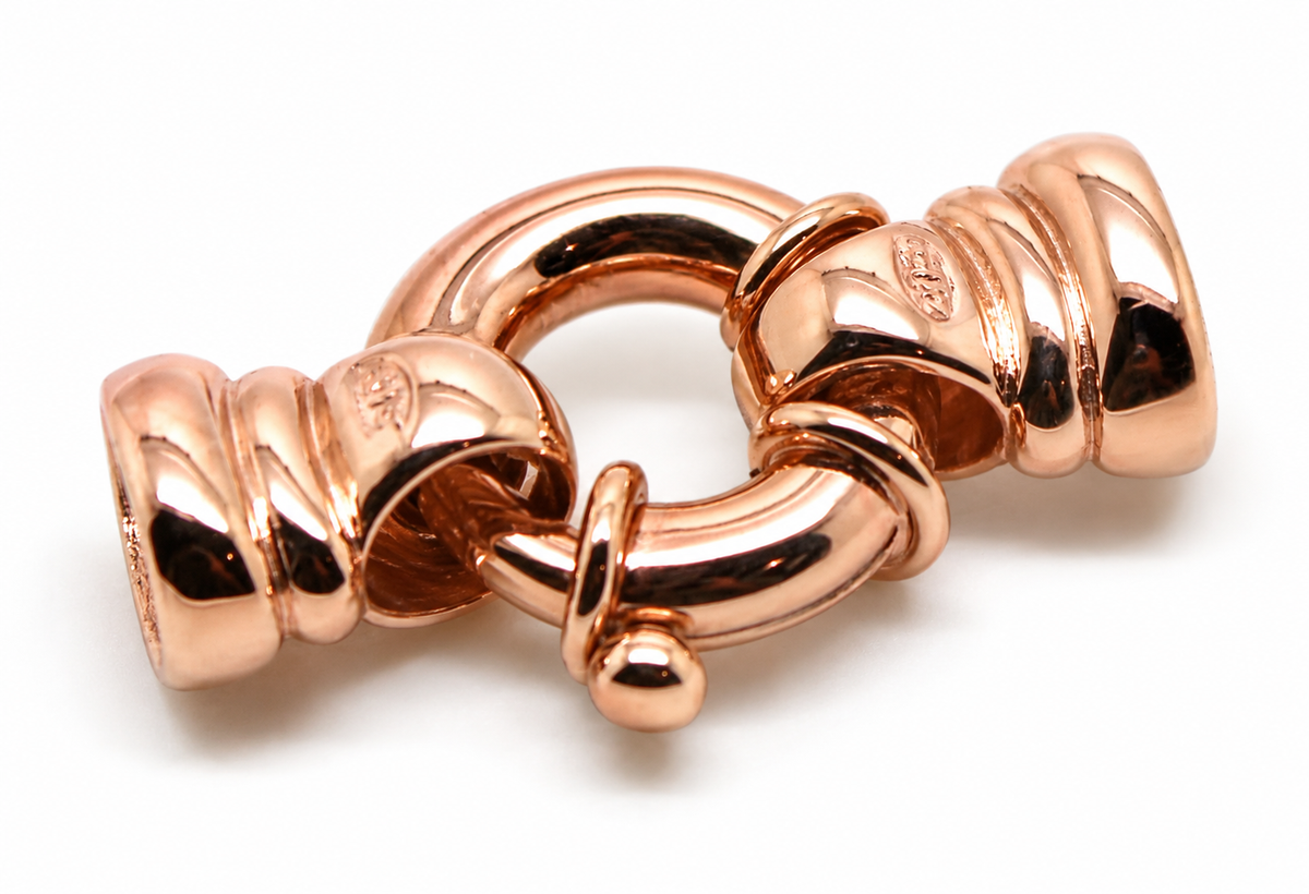 Kaedesigns, 14mm Genuine 9ct 375 Large Yellow, Rose or White Gold Bolt Ring Clasp With Ends
