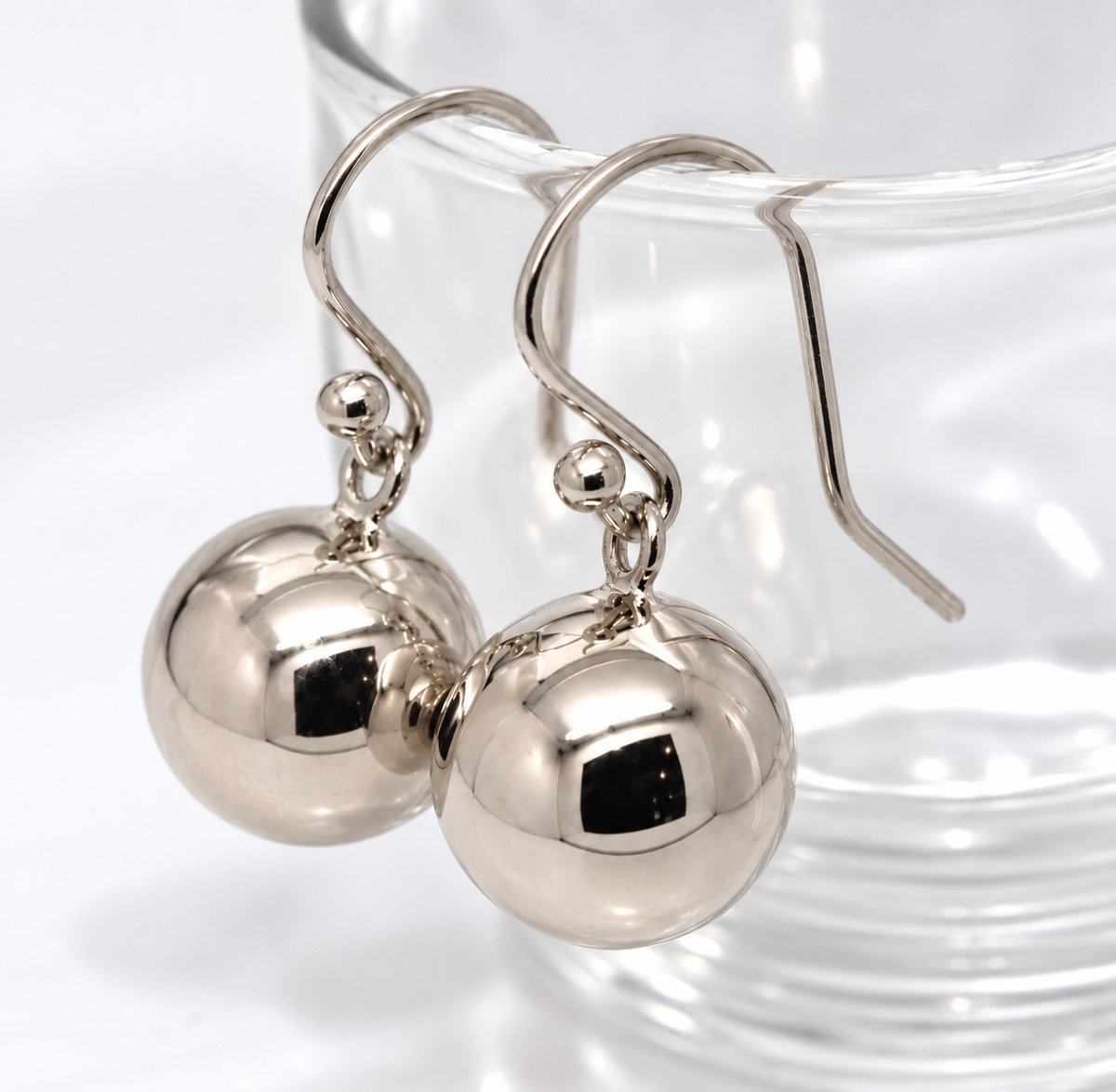 Genuine 18ct 18k 750 Gold 12mm Ball Drop Earrings | Yellow, Rose or White Gold