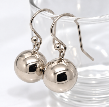 Genuine 18ct 18k 750 Gold 12mm Ball Drop Earrings | Yellow, Rose or White Gold