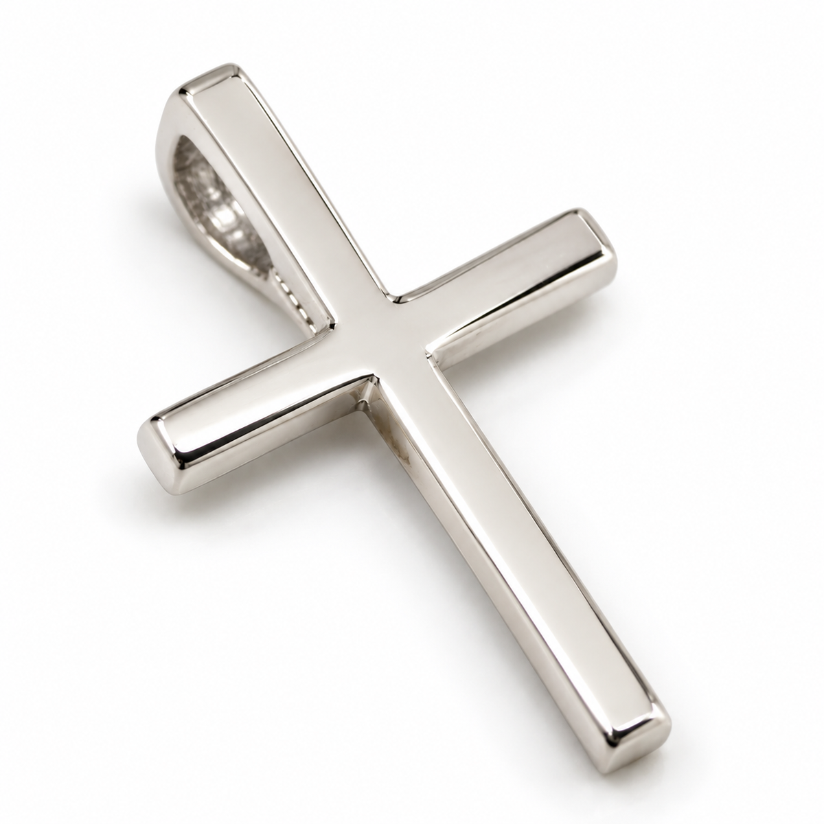 Solid 14ct Gold Delicate Plain Cross Pendant – Yellow, Rose or White Gold