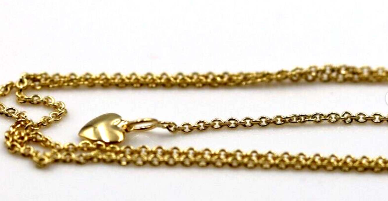 Genuine 9ct Yellow or Rose or White Gold 47cm Fine Slider Heart Necklace Chain -Free express post