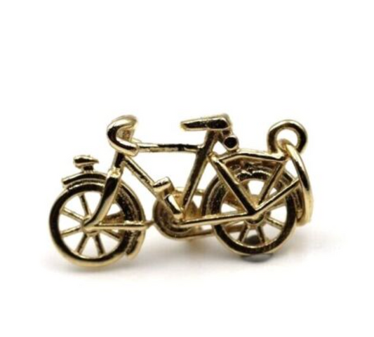 Genuine 9ct Yellow or Rose or White Gold or Sterling Silver Push Bike Pendant