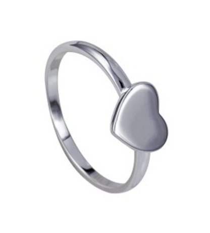 Genuine New Solid Sterling Silver 925 Flat Heart Signet Ring