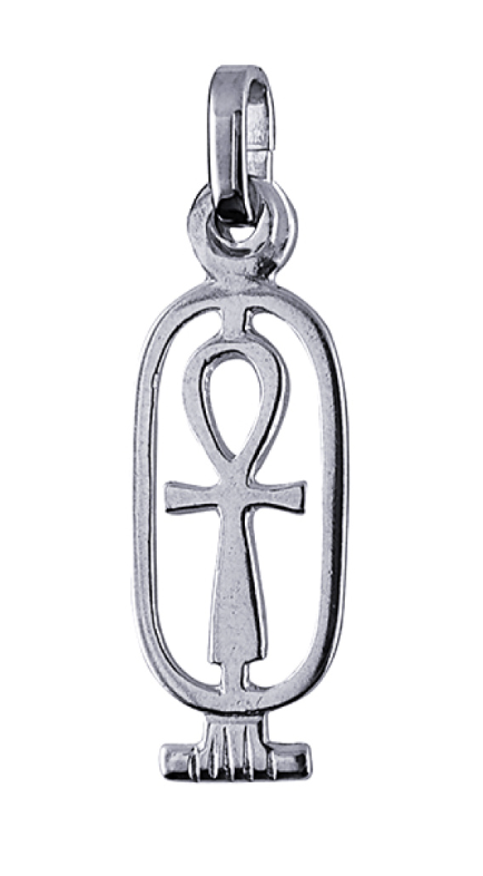 Genuine Sterling Silver 925 or 9ct Yellow Gold Pendant / Charm Cartouche In Ankh