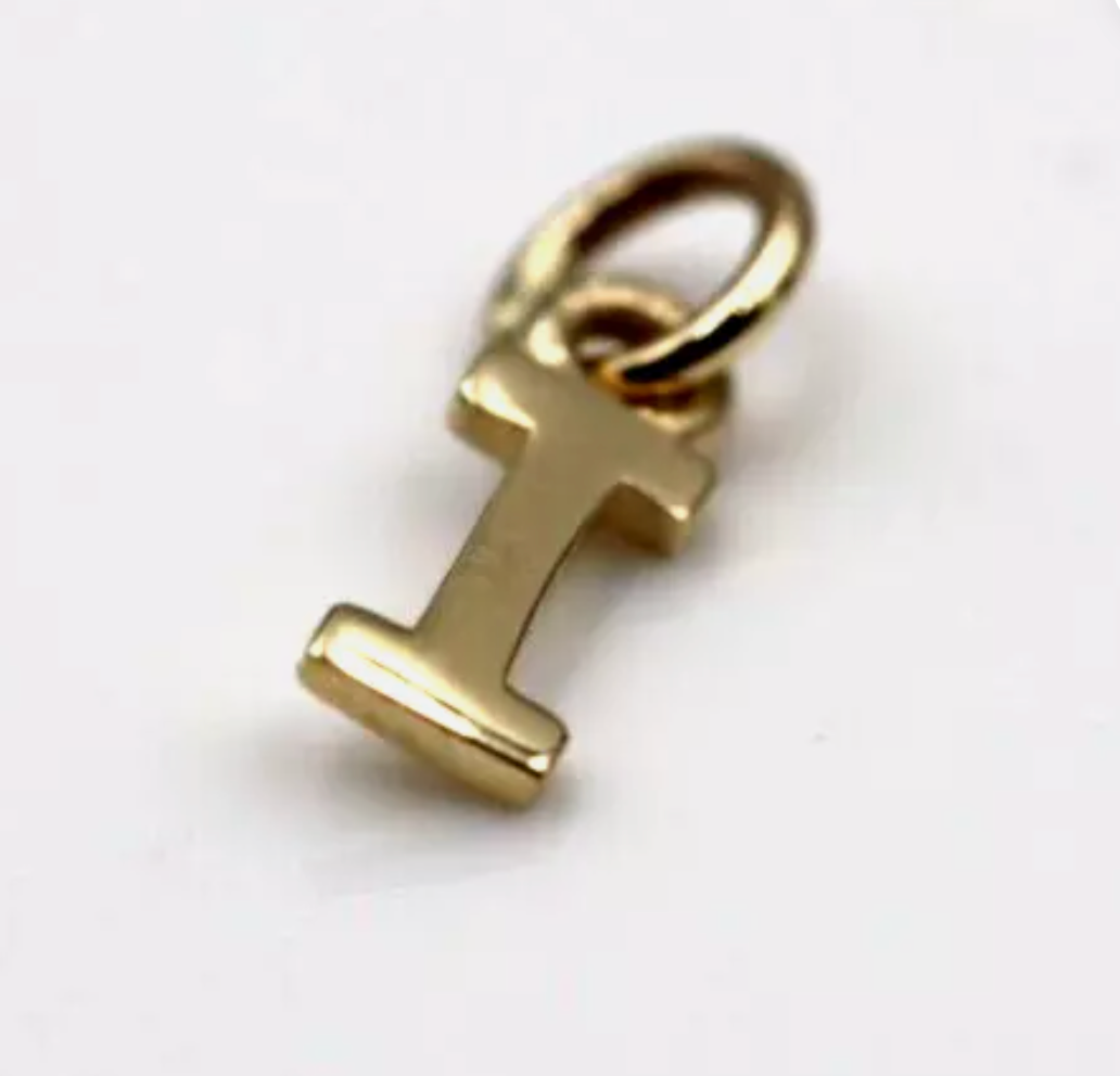 Genuine 9ct 9kt Genuine Small Yellow Gold Initial Pendant Charm - 8mm x 6mm - A to Z