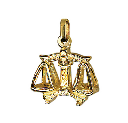 Genuine Sterling Silver 925 Libra Zodiac Scale OR 9ct Yellow Gold Pendant or Charm -Free post