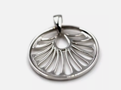 Sterling Silver 925 Circle Cut Out Pendant + 50cm Necklace Chain