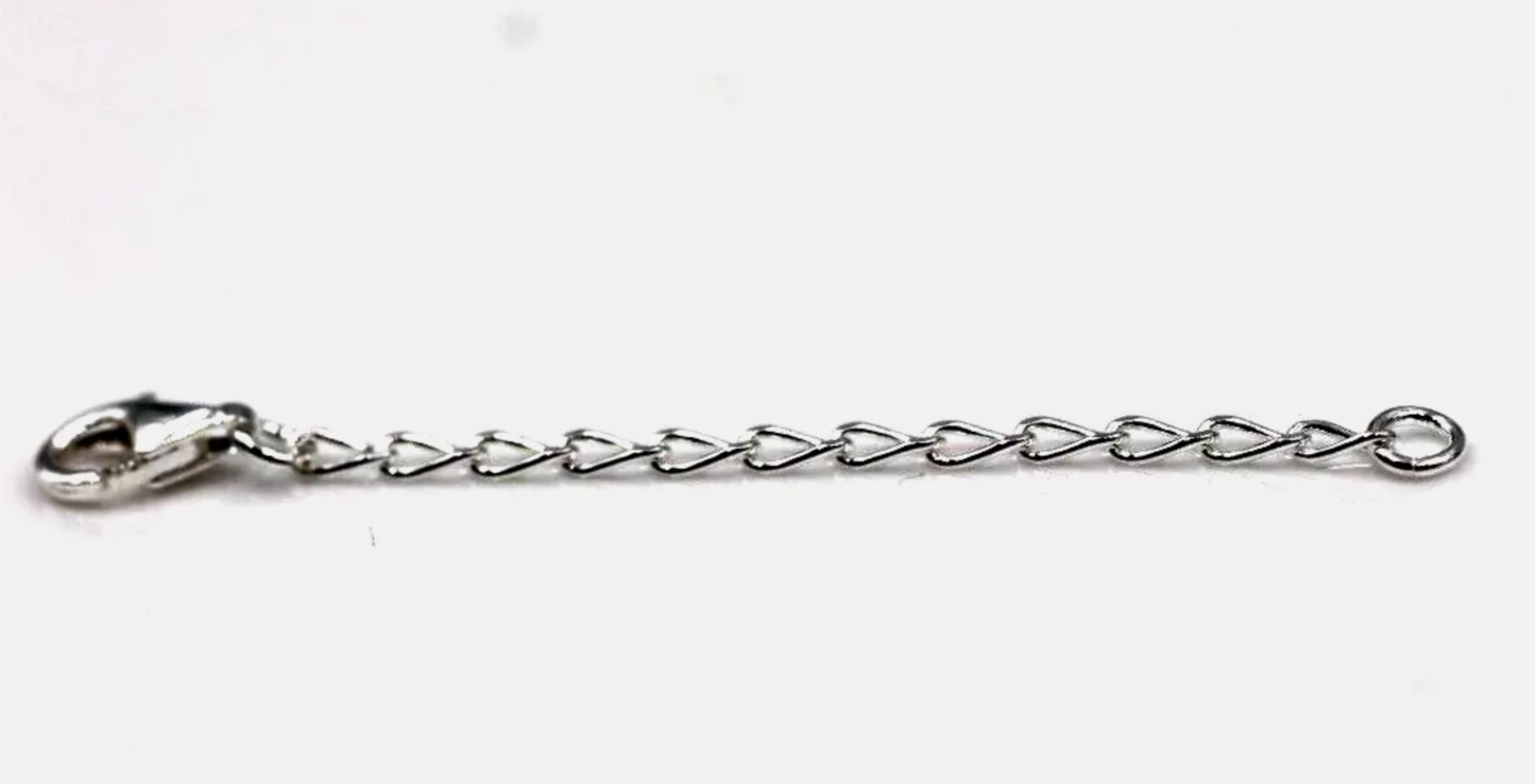 Sterling Silver 925 Chain Necklace Bracelet Extender Long Link Curb Diamond Cut