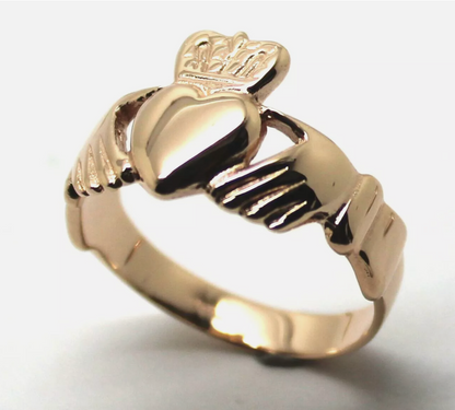 Size T New Genuine Solid 9ct 9kt Heavy Yellow, Rose or White Gold Extra Large Irish Claddagh Ring