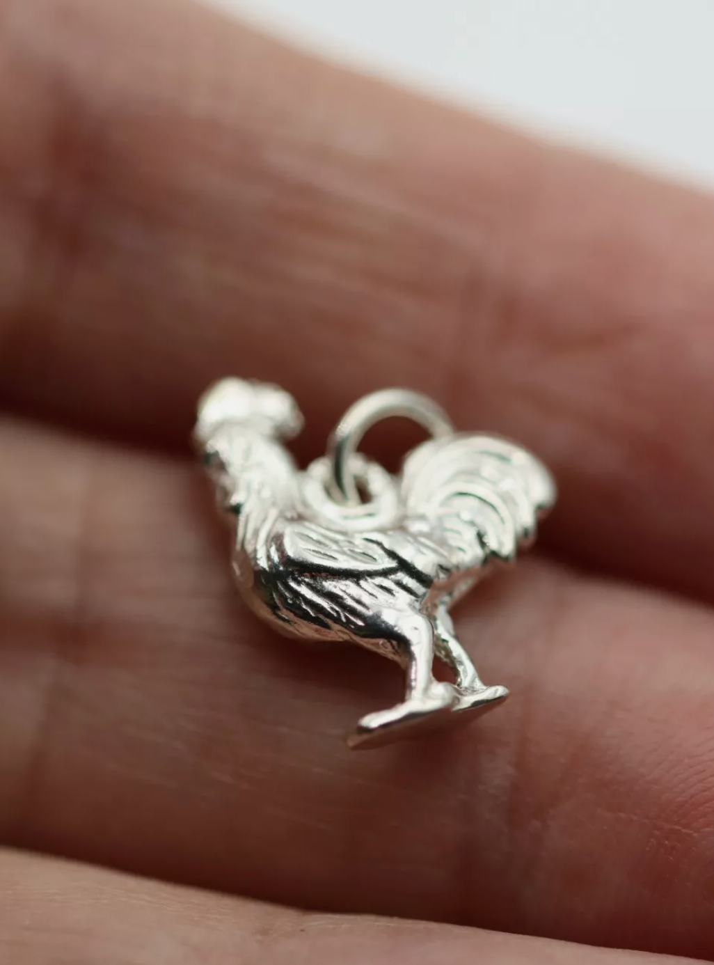 Genuine Sterling Silver 925 Rooster Pendant / Charm