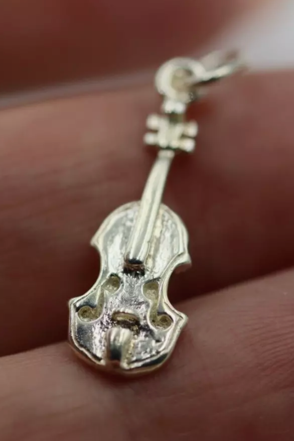 Sterling Silver 925 Music Violin Pendant /  Charm