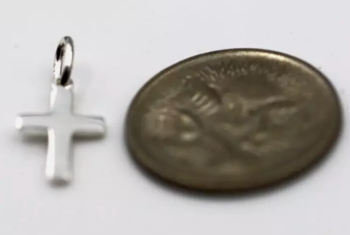 Genuine Sterling Silver 925 Cross Tiny Small Pendant / Charm