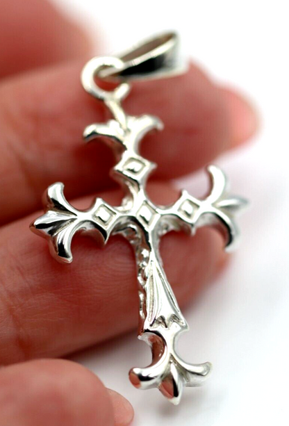 Sterling Silver 925 Antique Gothic Fancy Cross Pendant