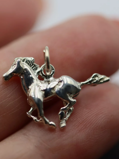 Kaedesigns Genuine Sterling Silver 925 Solid Racing Horse Pendant Or Charm