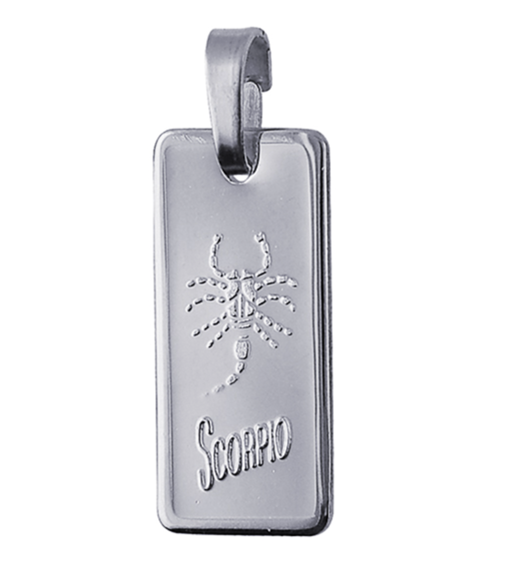 Genuine Fine Silver 2oz Rectangle Zodiac Pendant - All star signs available