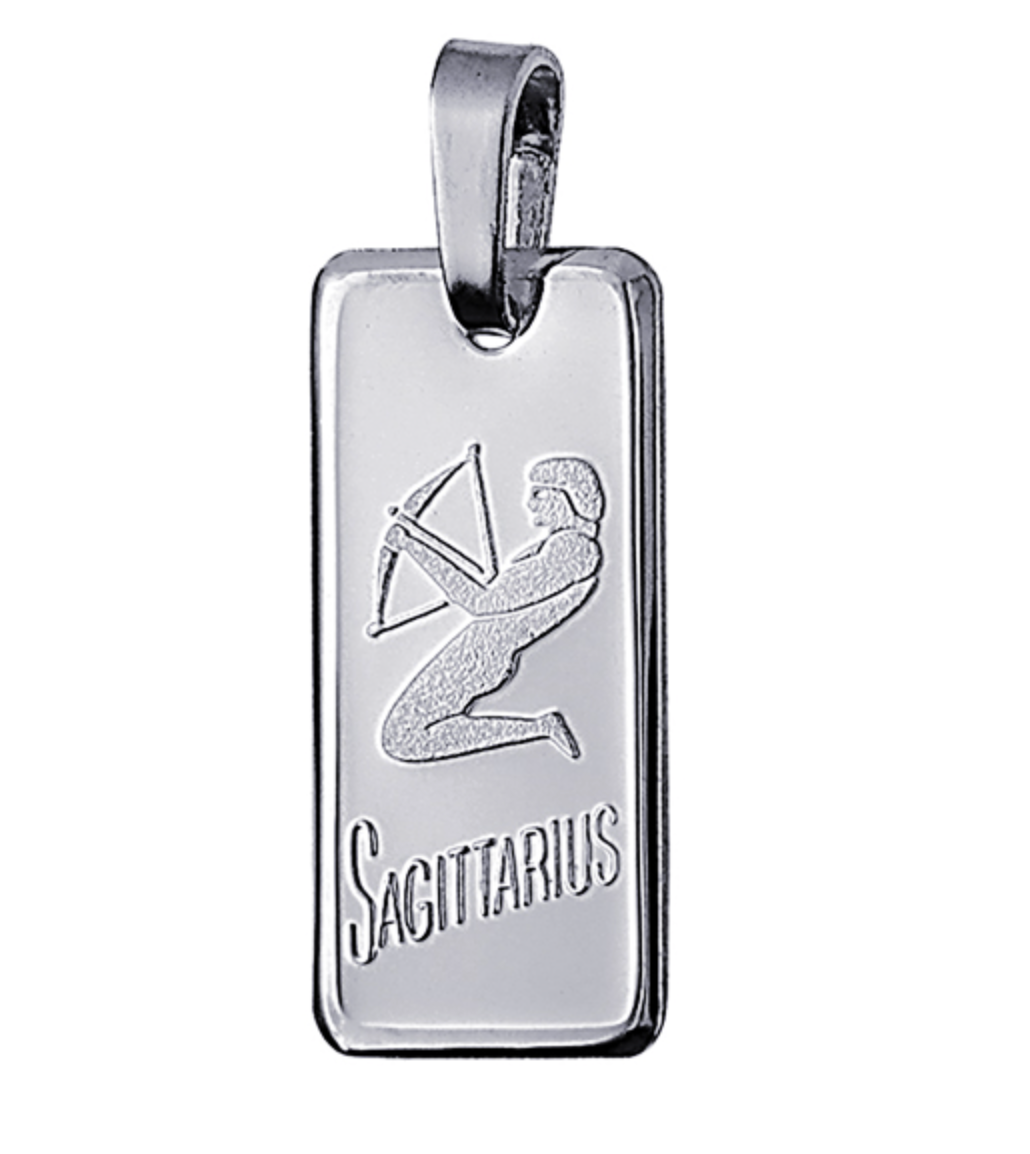 Genuine Fine Silver 2oz Rectangle Zodiac Pendant - All star signs available