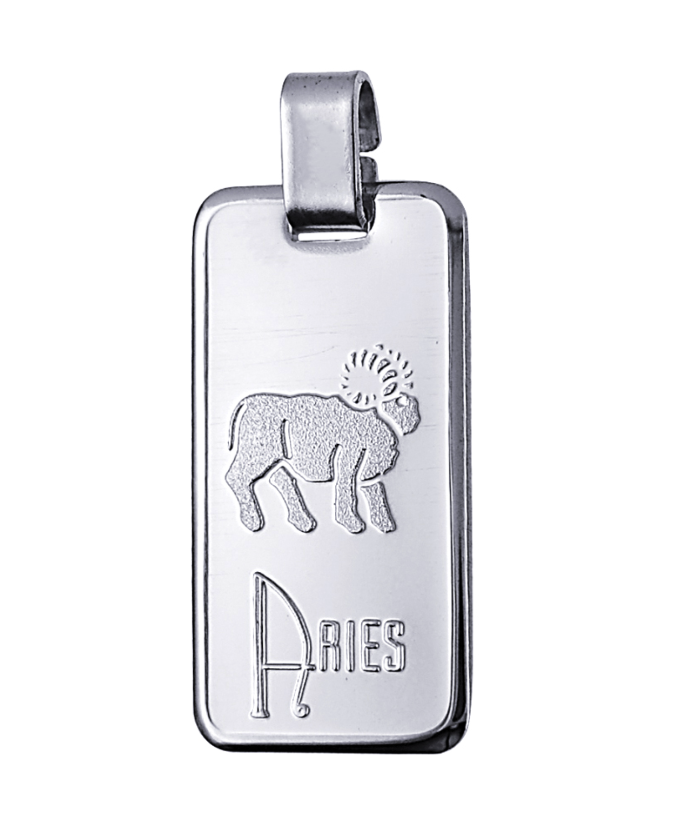 Genuine Large Fine Silver 4GZ Rectangle Zodiac Pendant - All star signs available
