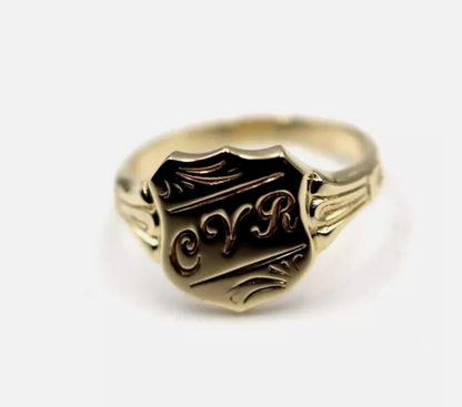 Kaedesigns, Genuine 9ct Solid Gold Large Signet Ring In Your Size - Engraving included