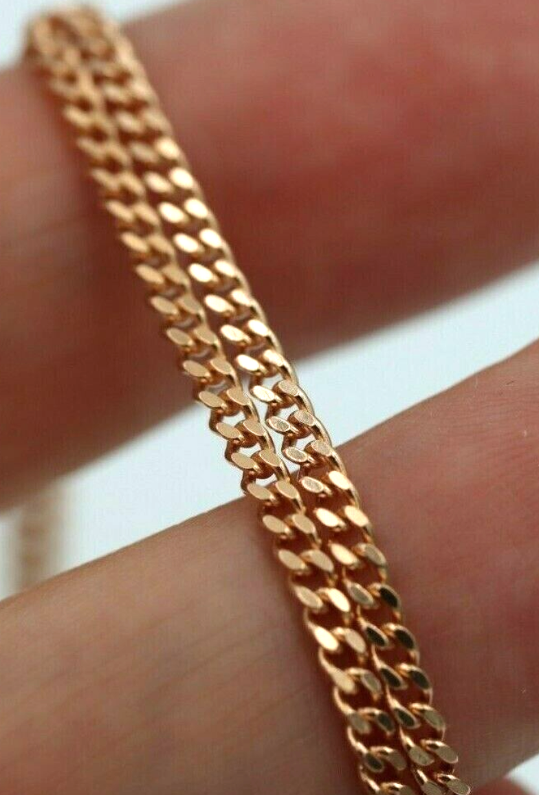 Genuine 9ct 9k Rose Gold Kerb Curb Chain Necklace 55cm 5grams