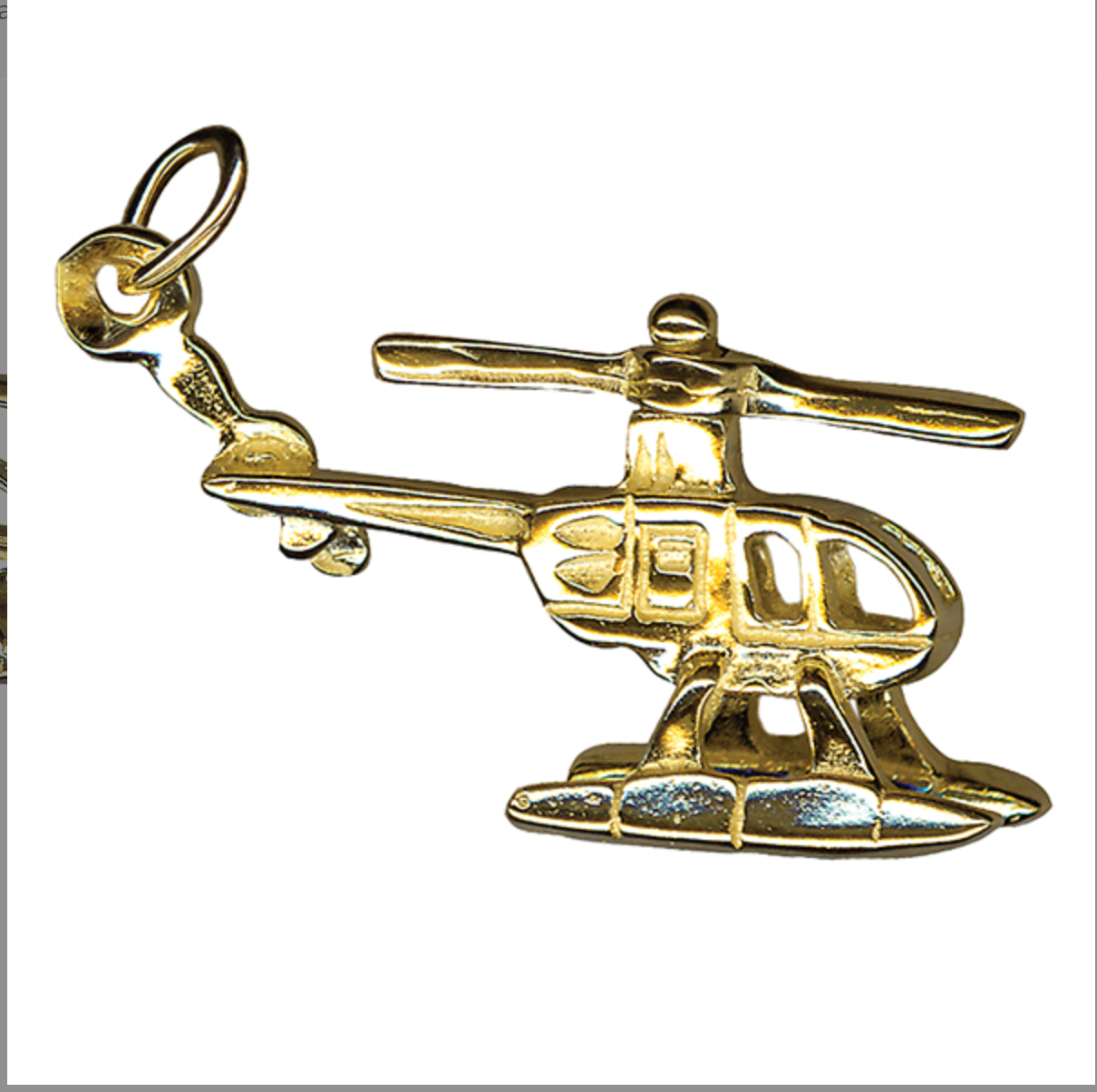 Genuine 9ct Yellow Gold Helicopter Chopper Charm or Pendant