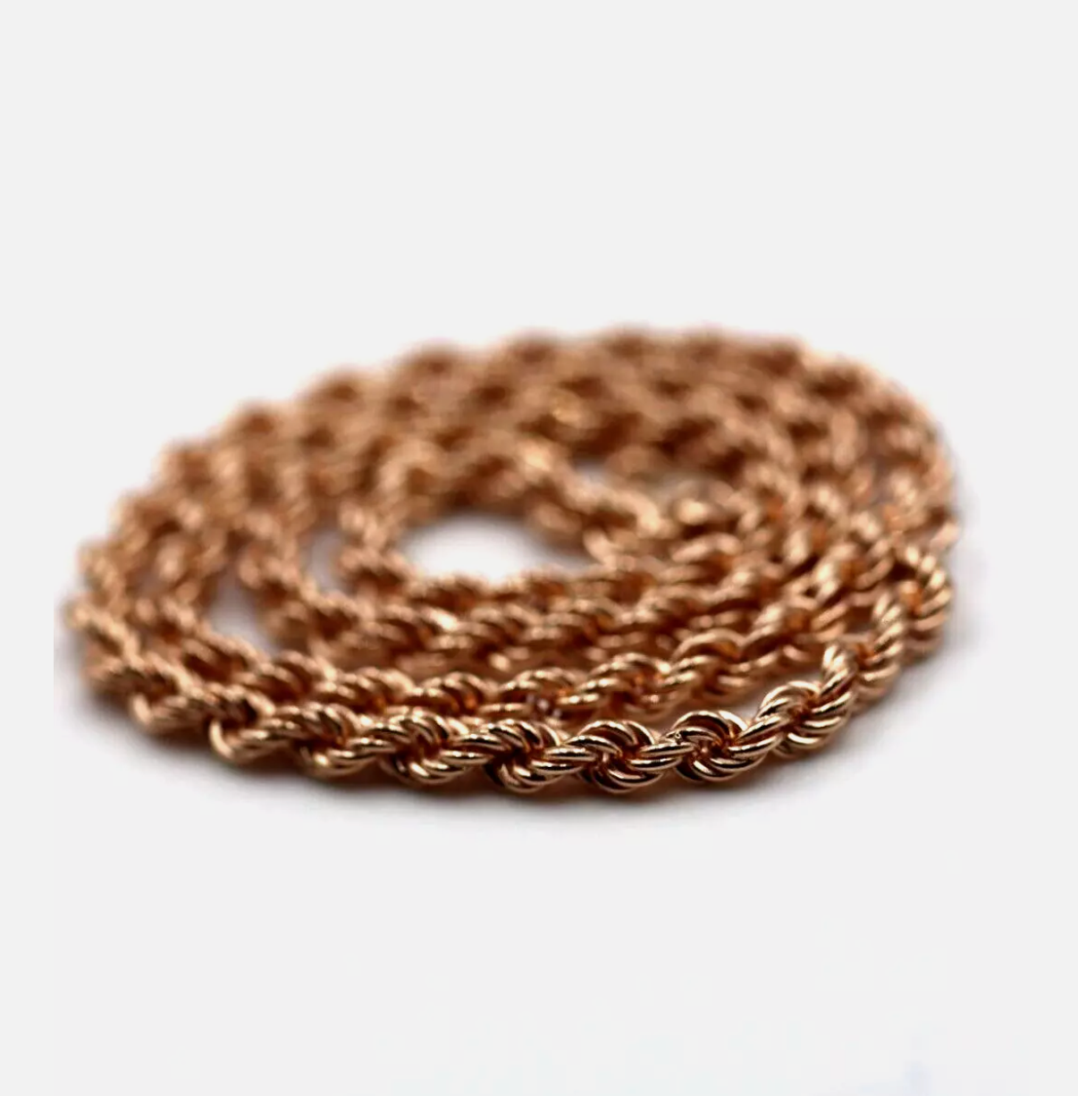 Genuine 9ct 9k Rose  Gold Solid Rope Chain 26.9grams 4.4mm Wide 42cm