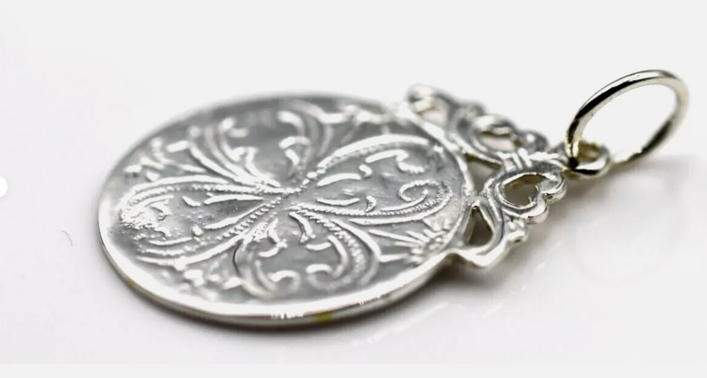 Genuine Sterling Silver 925 Shield Medal Pendant Or Charm