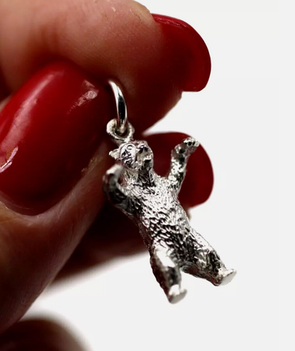 Genuine Sterling Silver 925 Solid Large Bear Pendant / Charm