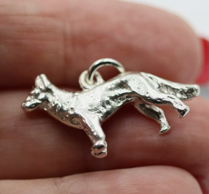 Sterling Silver 925 Large 3D Alsatian Dog German Shepherd Pendant