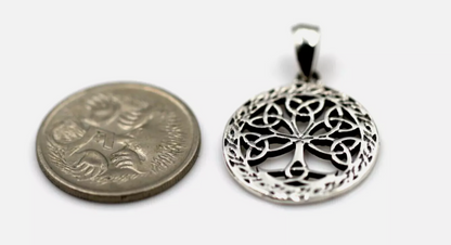 Genuine Sterling Silver 925 Filigree Tree Of Life 18mm Pendant Charm