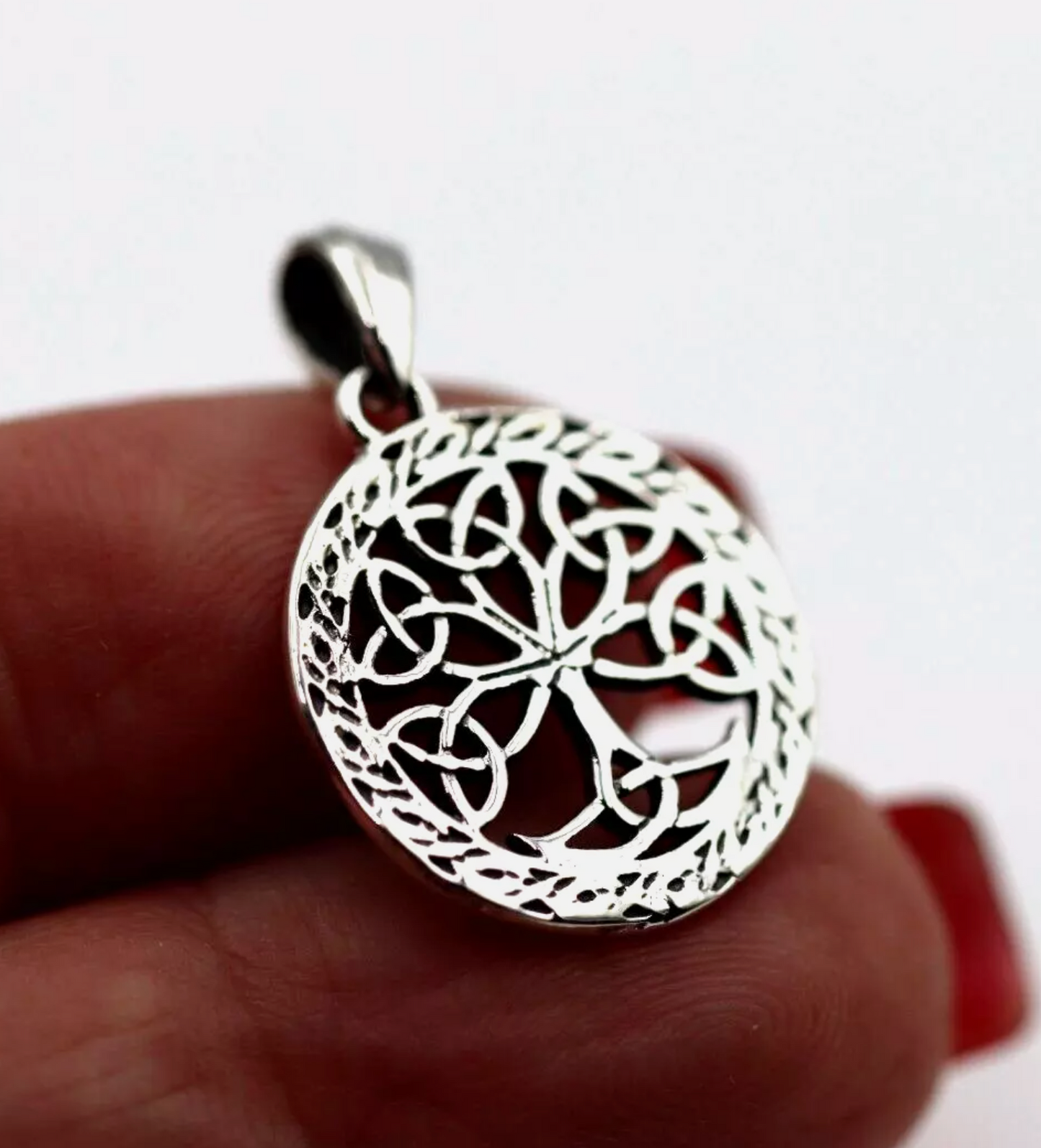 Genuine Sterling Silver 925 Filigree Tree Of Life 18mm Pendant Charm