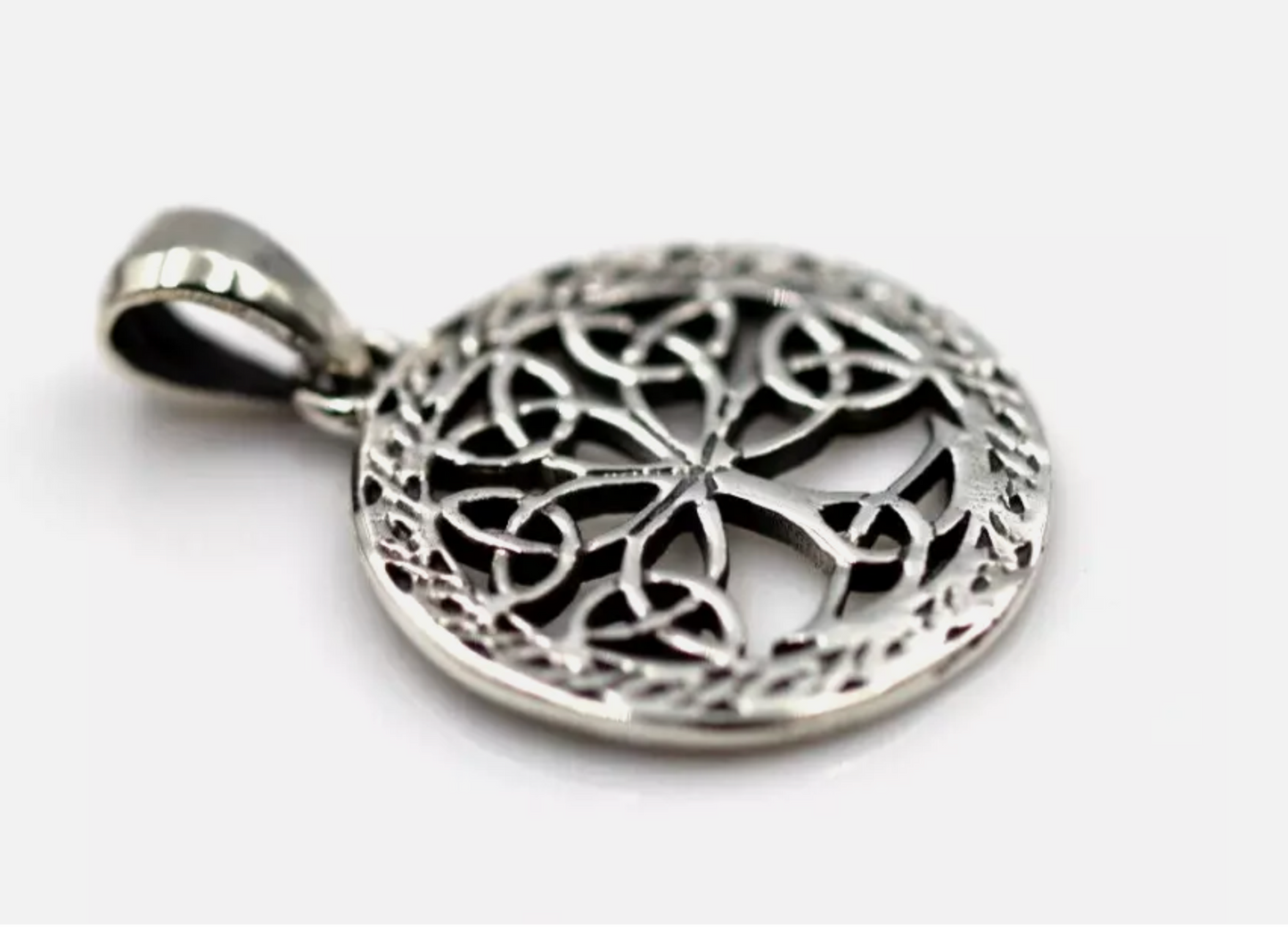 Genuine Sterling Silver 925 Filigree Tree Of Life 18mm Pendant Charm