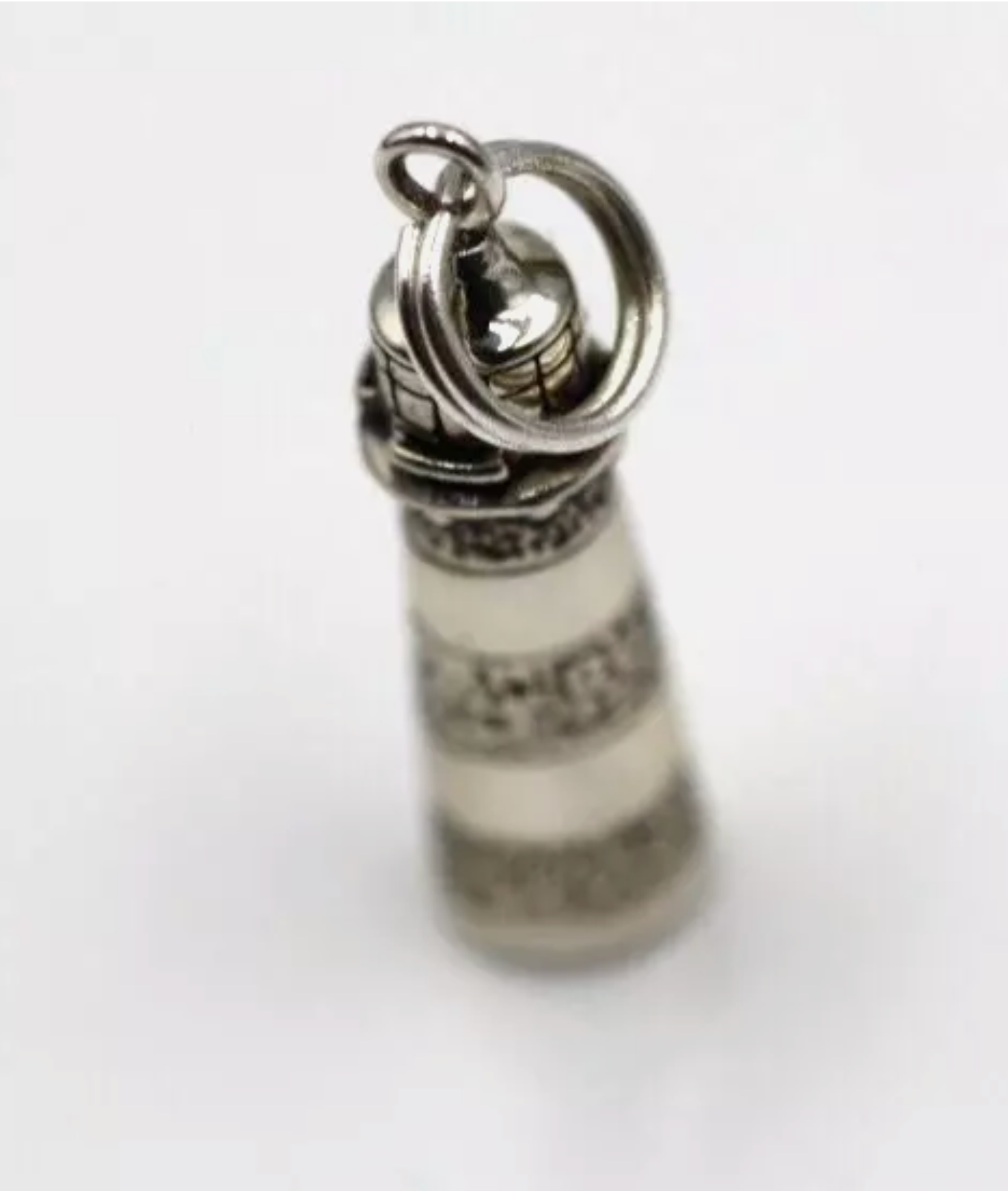 Sterling Silver 925 Oxidised Lighthouse Lookout Pendant Or Charm