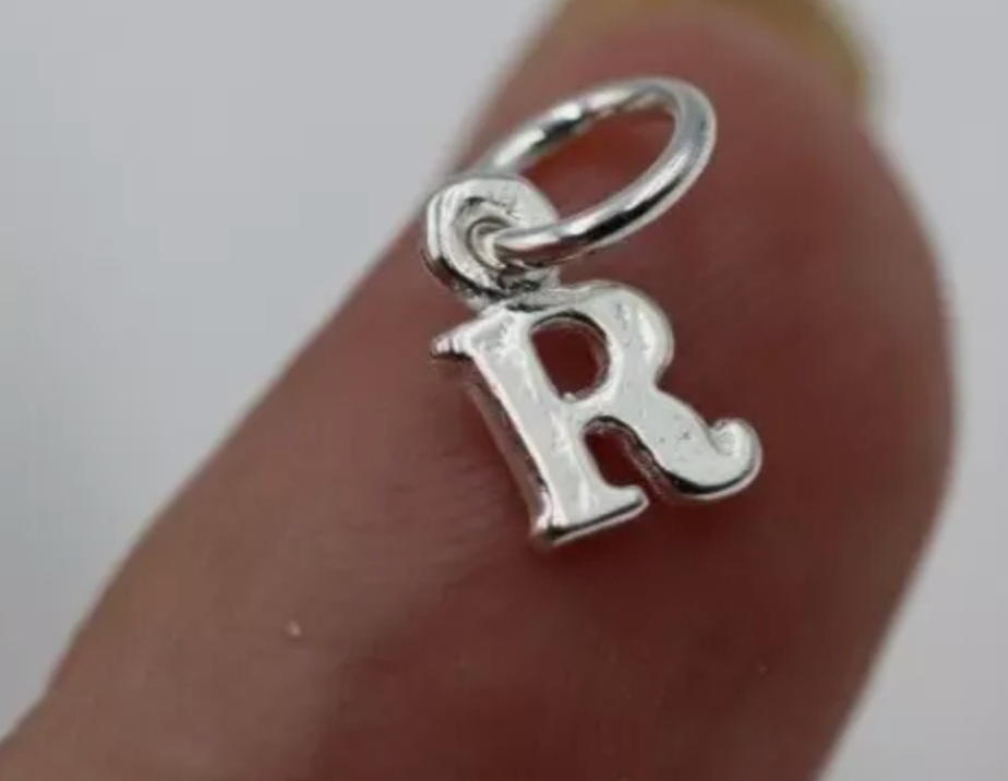 Sterling Silver 925 Capital Initials Letter Personalised Tiny Pendant Charm A to Z