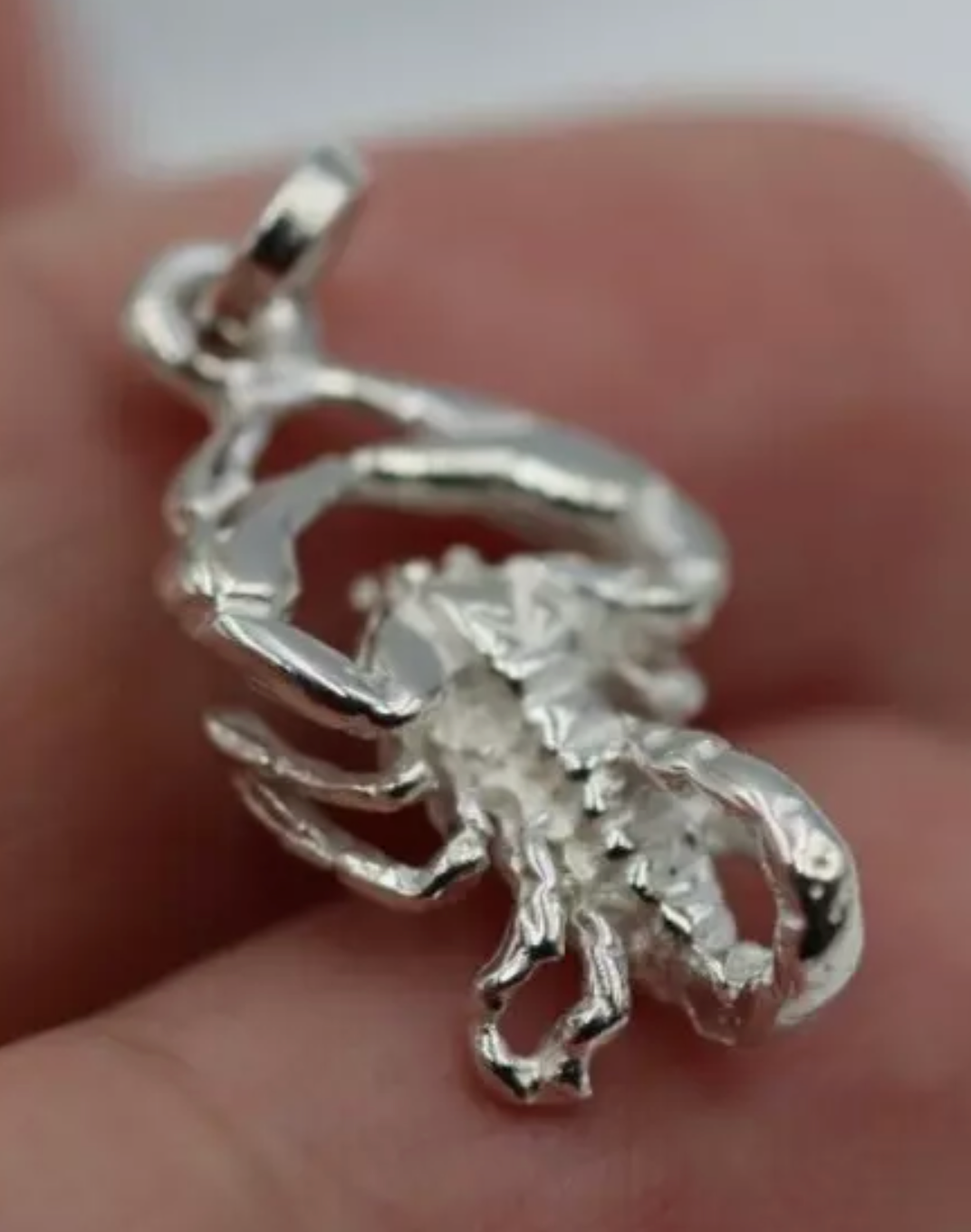Genuine Large/Med Sterling Silver 925 Scorpio Zodiac Pendant / Charm