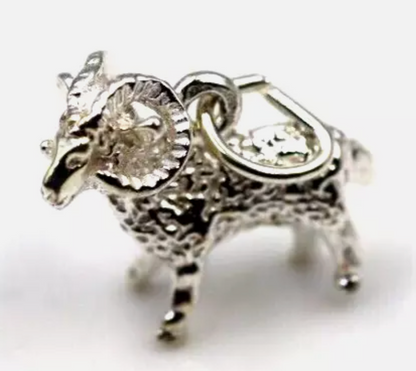 Genuine Sterling Silver 925 or 9ct Yellow Gold Ram Aries Zodiac Charm / Pendant - Free Post